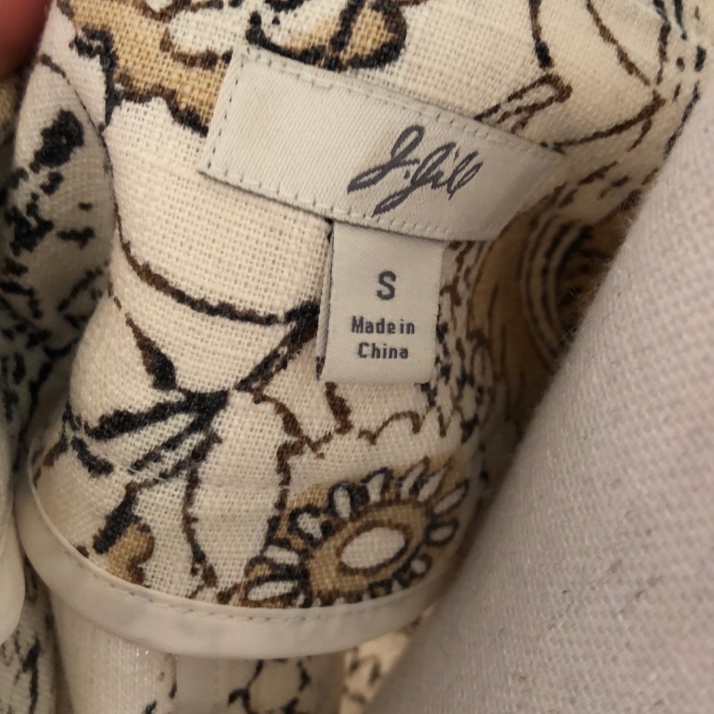 J. Jill Floral Cream/Brown/Tan Jacket Small - Picture 6 of 7